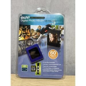 New SHIFT3 Digital Photo Album w/ Keychain USB2 Rechargeable 60 Photo Capacity